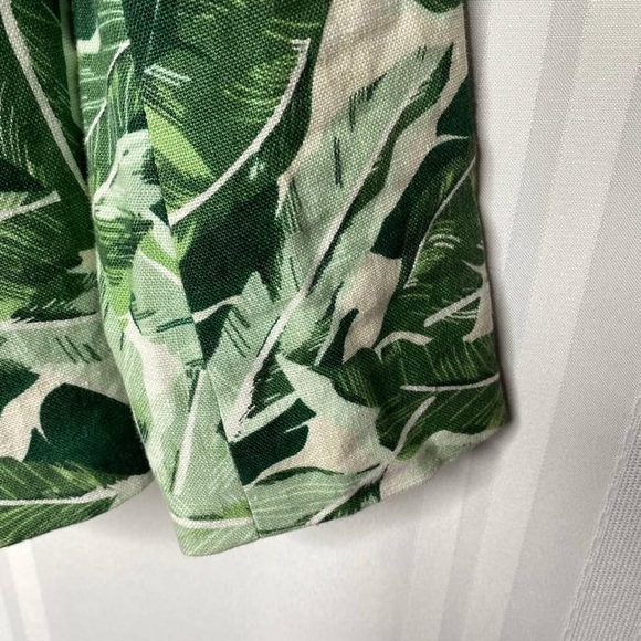 Joie Green Palm Leaf Mehra Open Blazer Linen Jacket - Picture 8 of 10